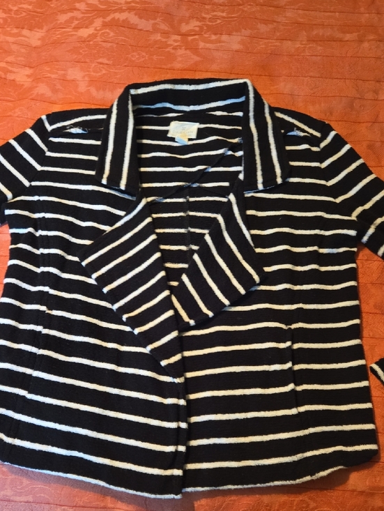 Caslon Sweaters - Caslon Black and White Striped Knit Top
